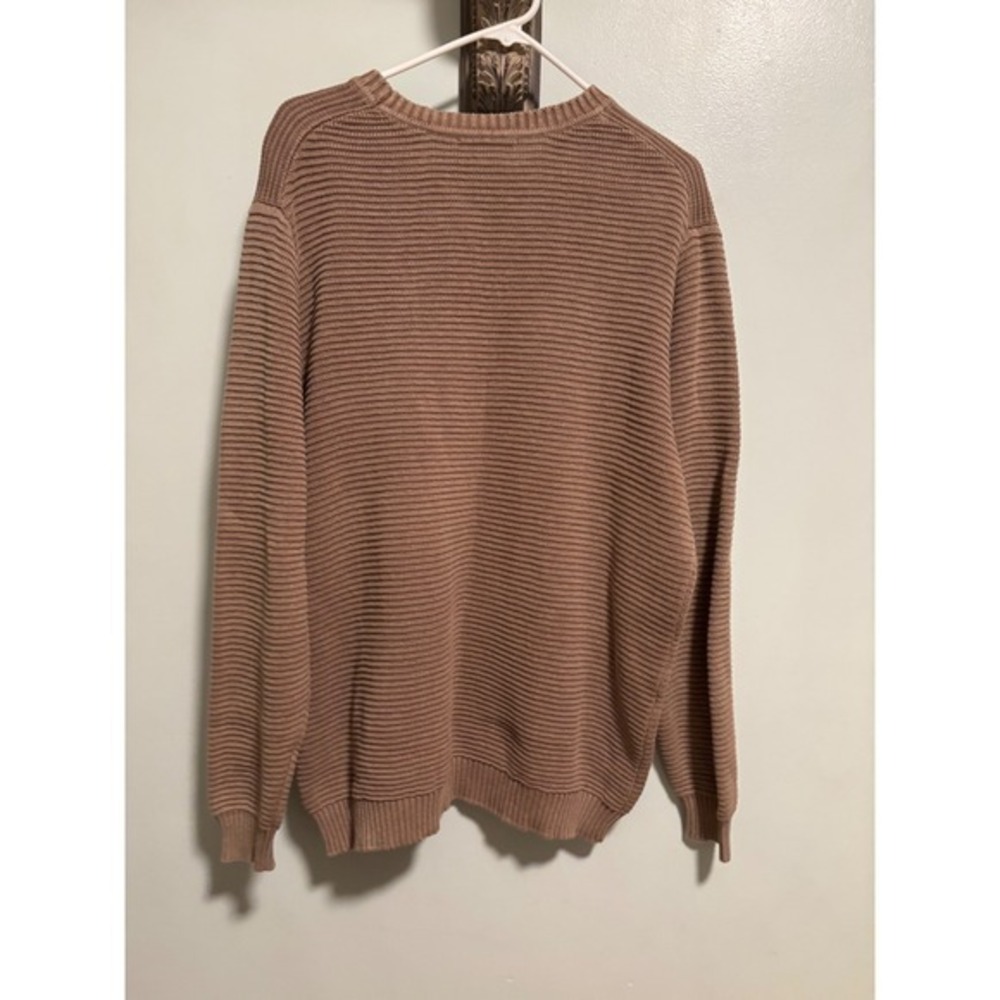 Marine Layer Garment Dye Crew Neck Sweater Tan Brown Knit Men's Size Large - Picture 5 of 8
